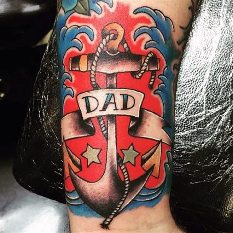 tattoos dedicated to dad|traditional dad tattoos for men.